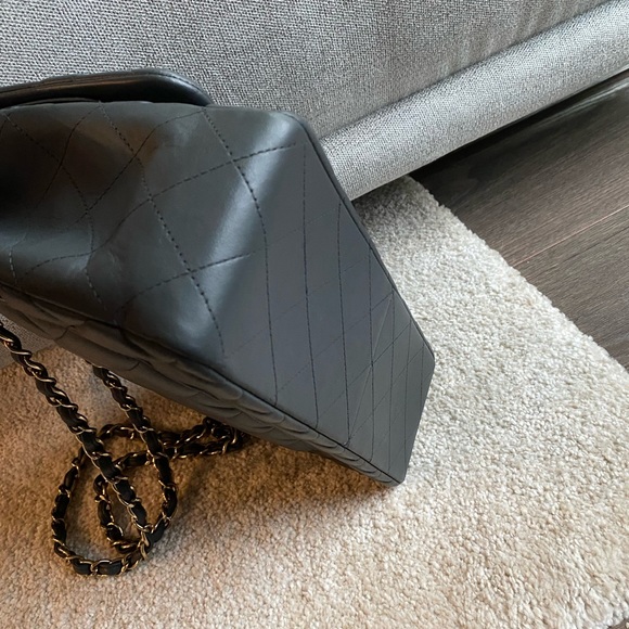 HOLD Chanel jumbo classic double flap in grey lambskin - Picture 4 of 16